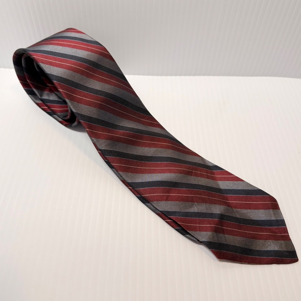 Christian Dior‎ Striped Silk Tie Paris New York Men's Necktie vintage - Picture 4 of 9